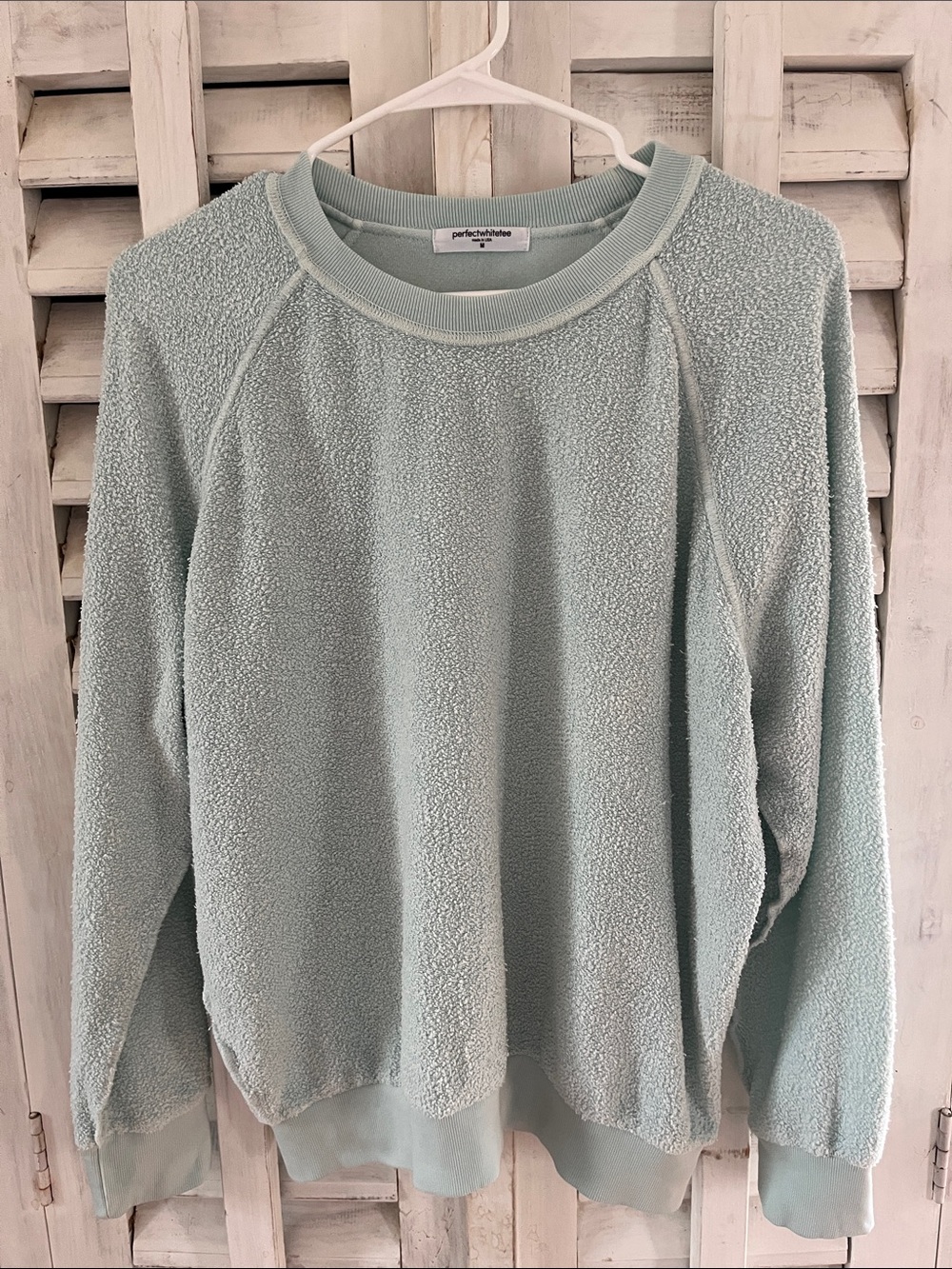perfectwhitetee Women's Crewneck Inside out Ziggy Sweatshirt - Light Mint